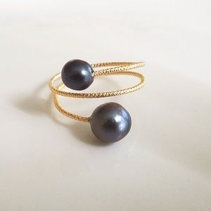 Tahitian pearl wrap ring